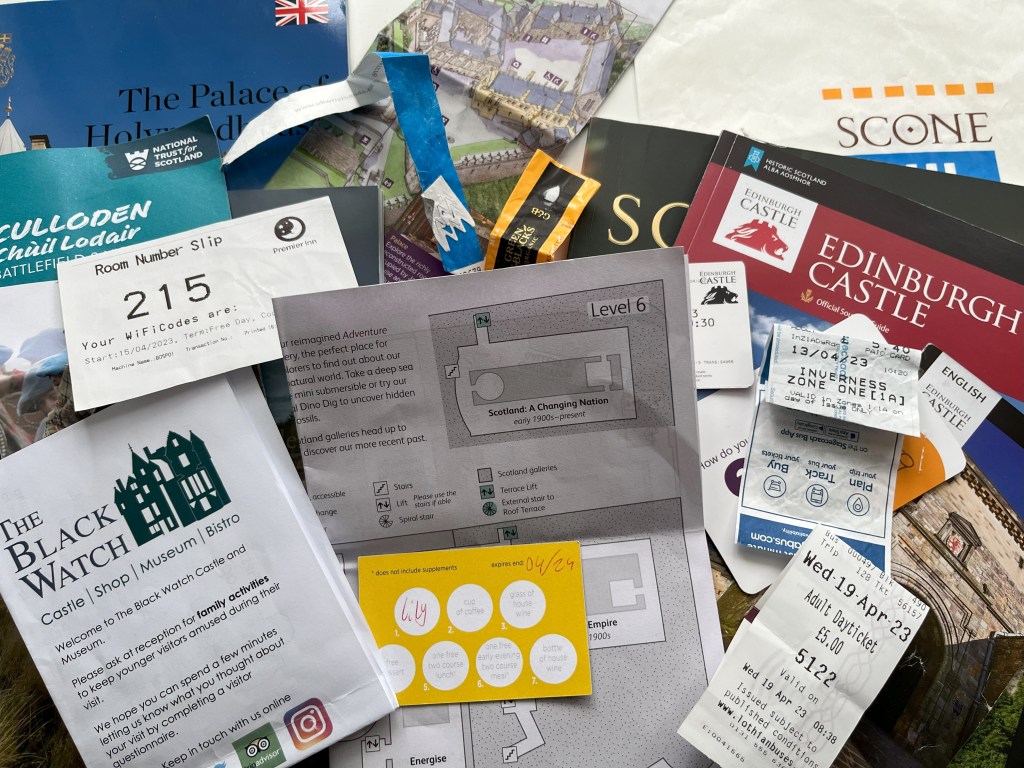 Scotland – folding maps and bus&nbsp;tickets